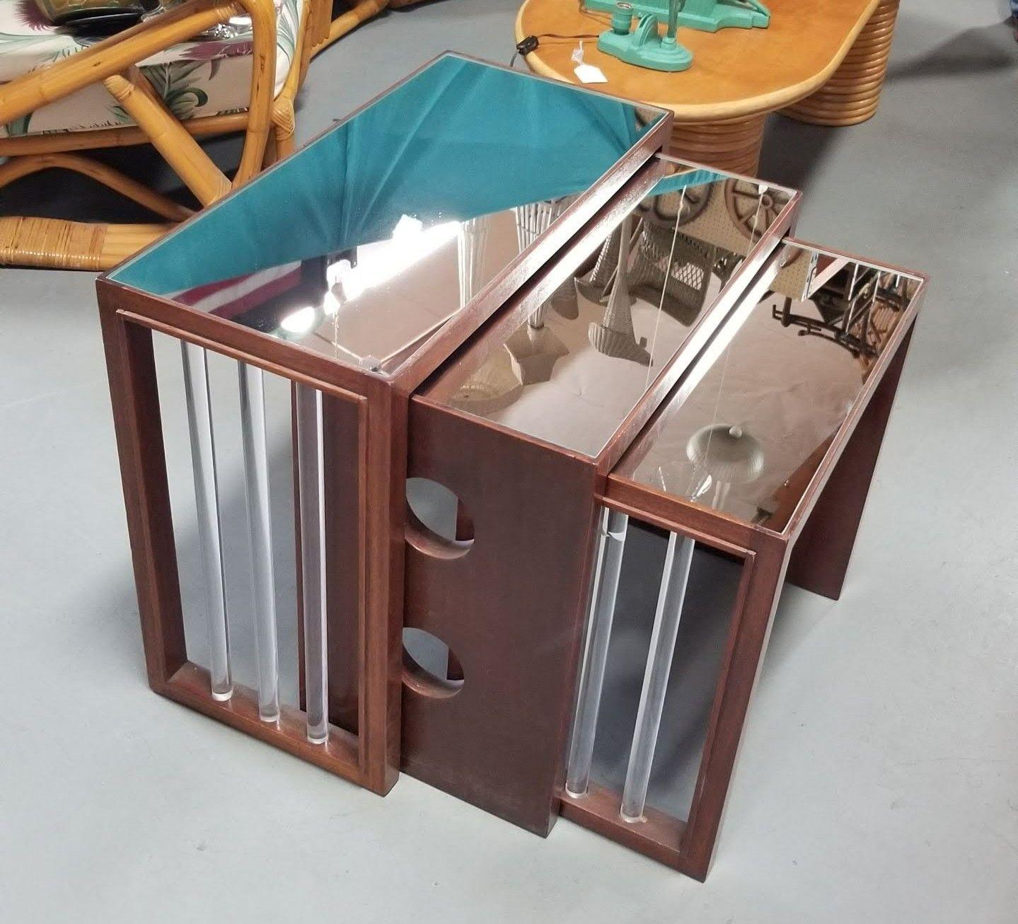Vintage Art Deco James Mont style Nesting Tables In Excellent Condition In Van Nuys, CA
