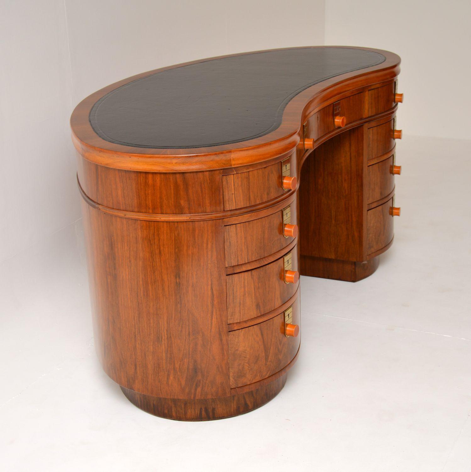 Vintage Art Deco Kidney Desk in Walnut by Laszlo Hoenig 6