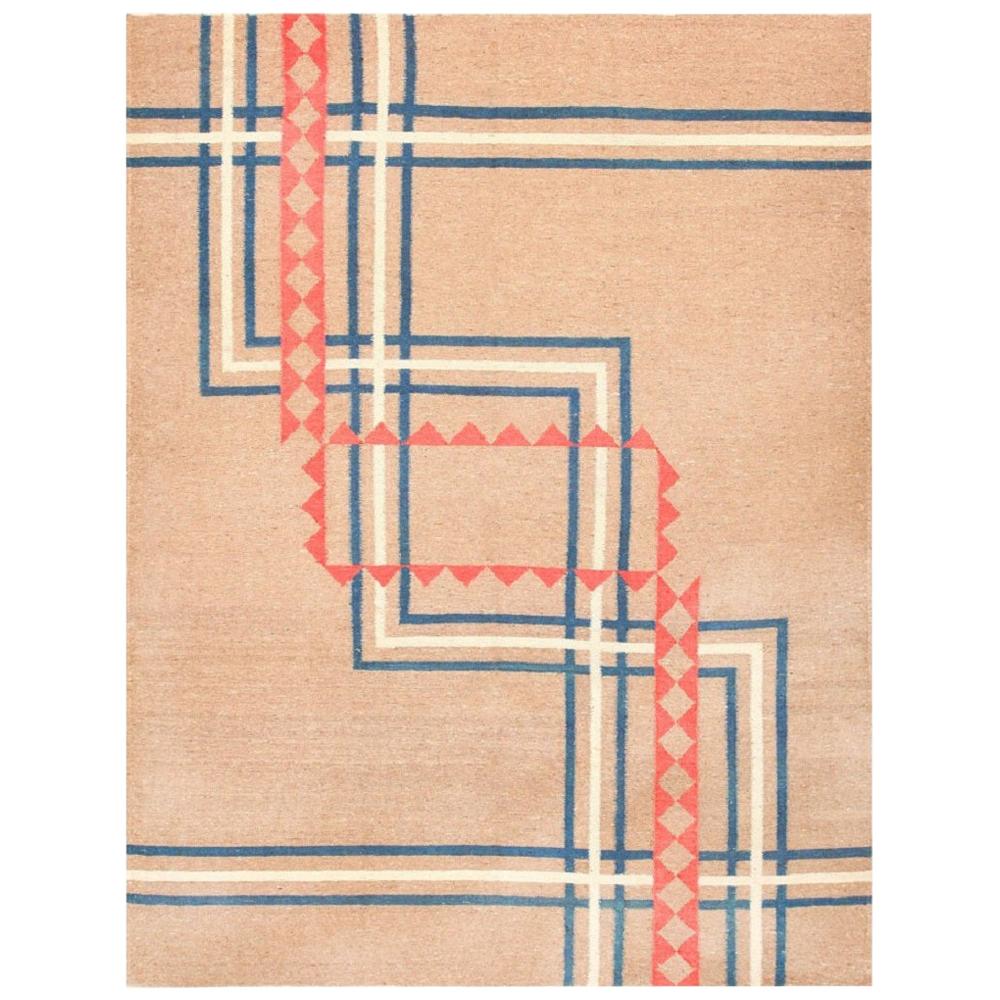 Vintage Art déco-Kelim aus Indien im Art déco-Stil. Größe: 9 Fuß x 11 Fuß 8 Zoll im Angebot