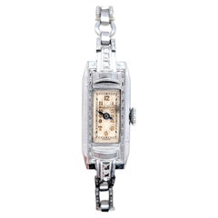 Montre-bracelet Bulova vintage pour femme, style Art déco, en or laminé 10 carats, modèle d'origine de 1934