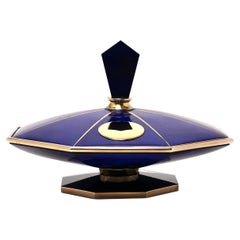 Vintage Art Deco Lapis Lazuli, Gold & Silver Gilt Lidded Box France, c. 1920