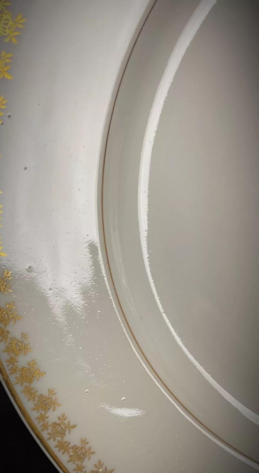Grande assiette en porcelaine de Limoges Art Déco vintage par D.R.B - 2Y445 Bon état - En vente à Bordeaux, FR