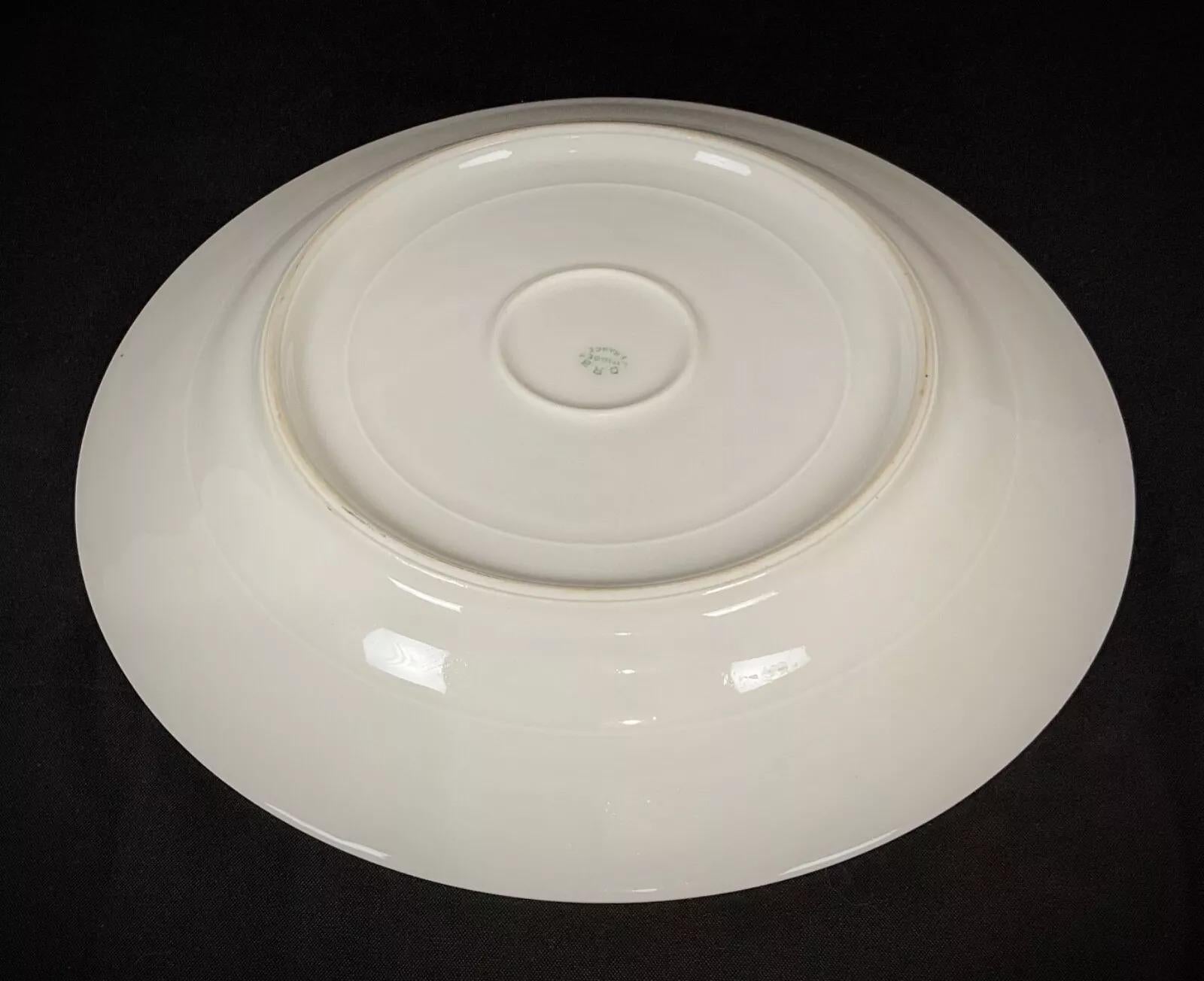 Grande assiette en porcelaine de Limoges Art Déco vintage par D.R.B - 2Y445 en vente 1