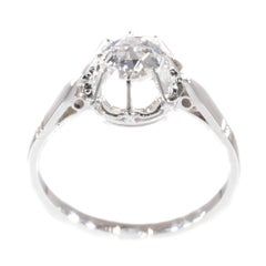 Vintage Art Deco Large Rose Cut Diamond Engagement Ring Also Called Solitair