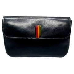 Used Art Deco Leather & Bakelite Clutch Bag 1930s