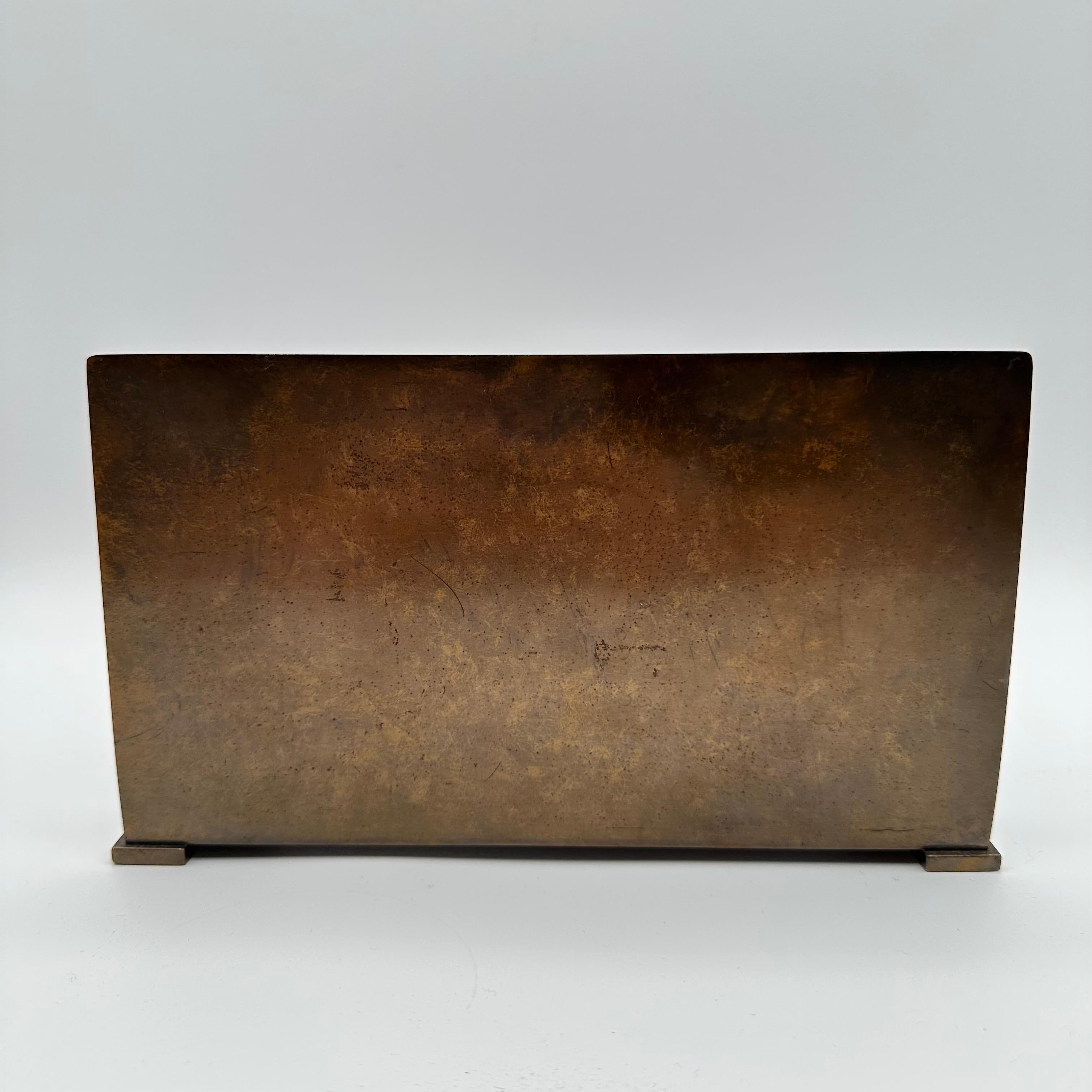 Vintage-Briefhalter aus patinierter Bronze im Art déco-Stil von Silberwappen  im Angebot 6