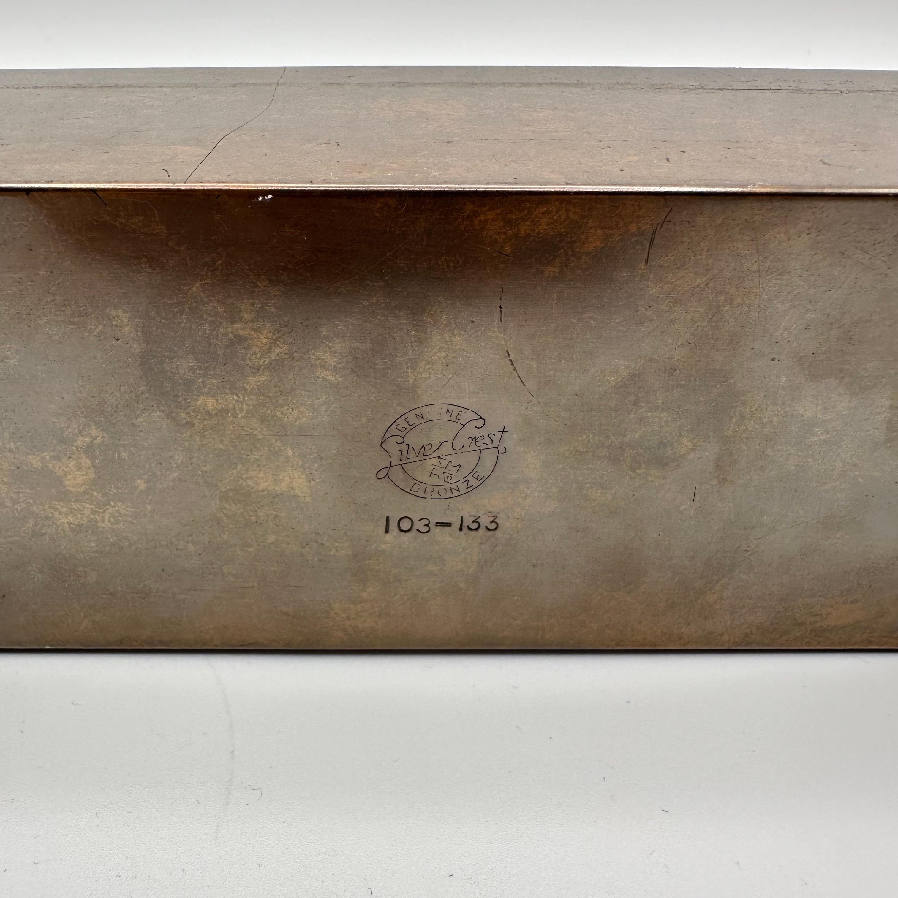Vintage-Briefhalter aus patinierter Bronze im Art déco-Stil von Silberwappen  im Angebot 7