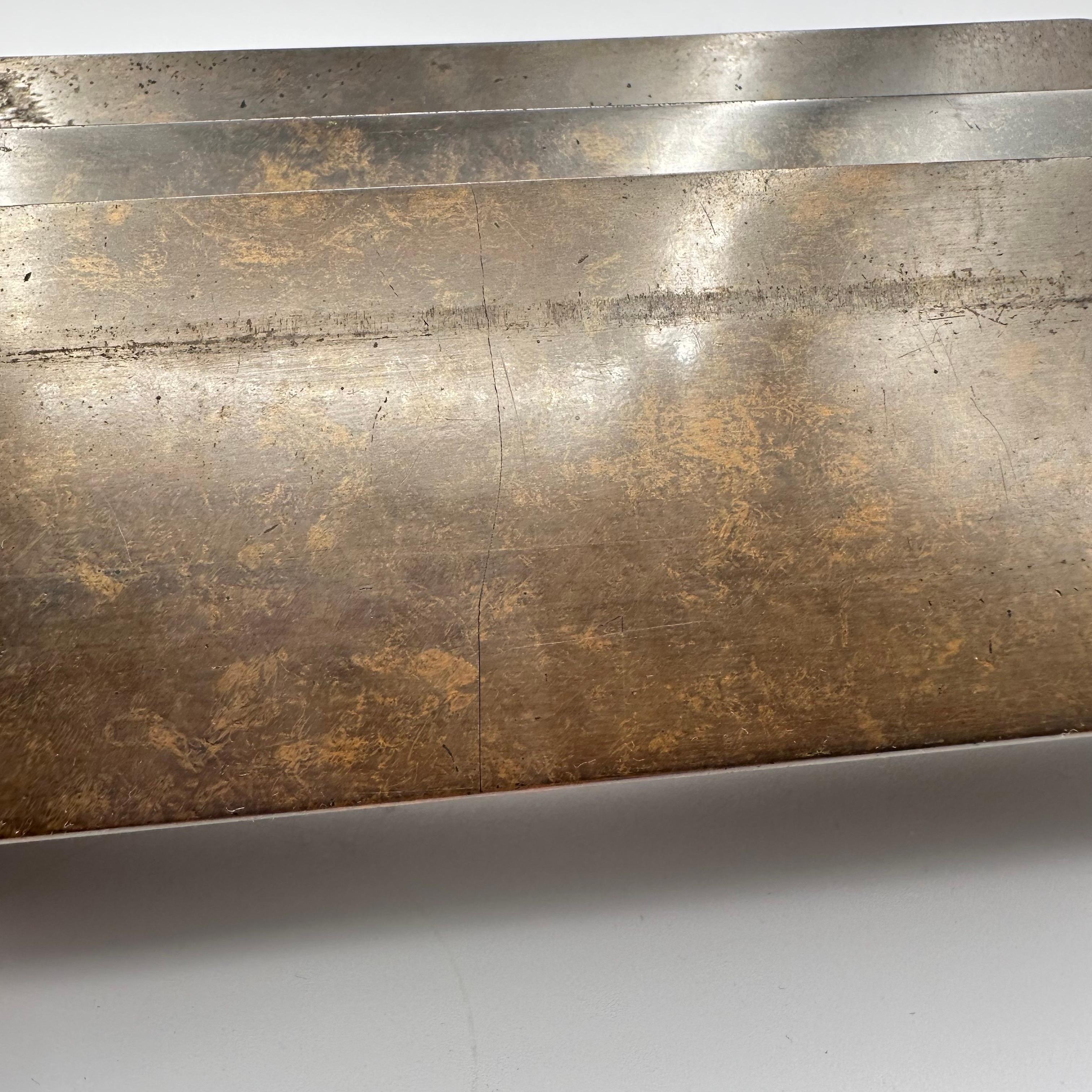 Vintage-Briefhalter aus patinierter Bronze im Art déco-Stil von Silberwappen  im Angebot 3