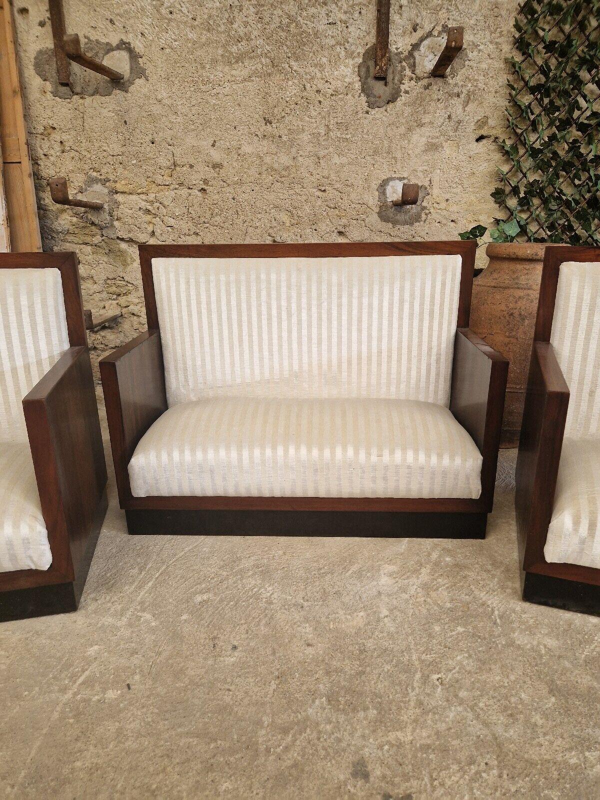 Vintage Art Deco Living Room Set Modular Modernist Style Sofa and Chairs In Good Condition For Sale In Buxton, GB
