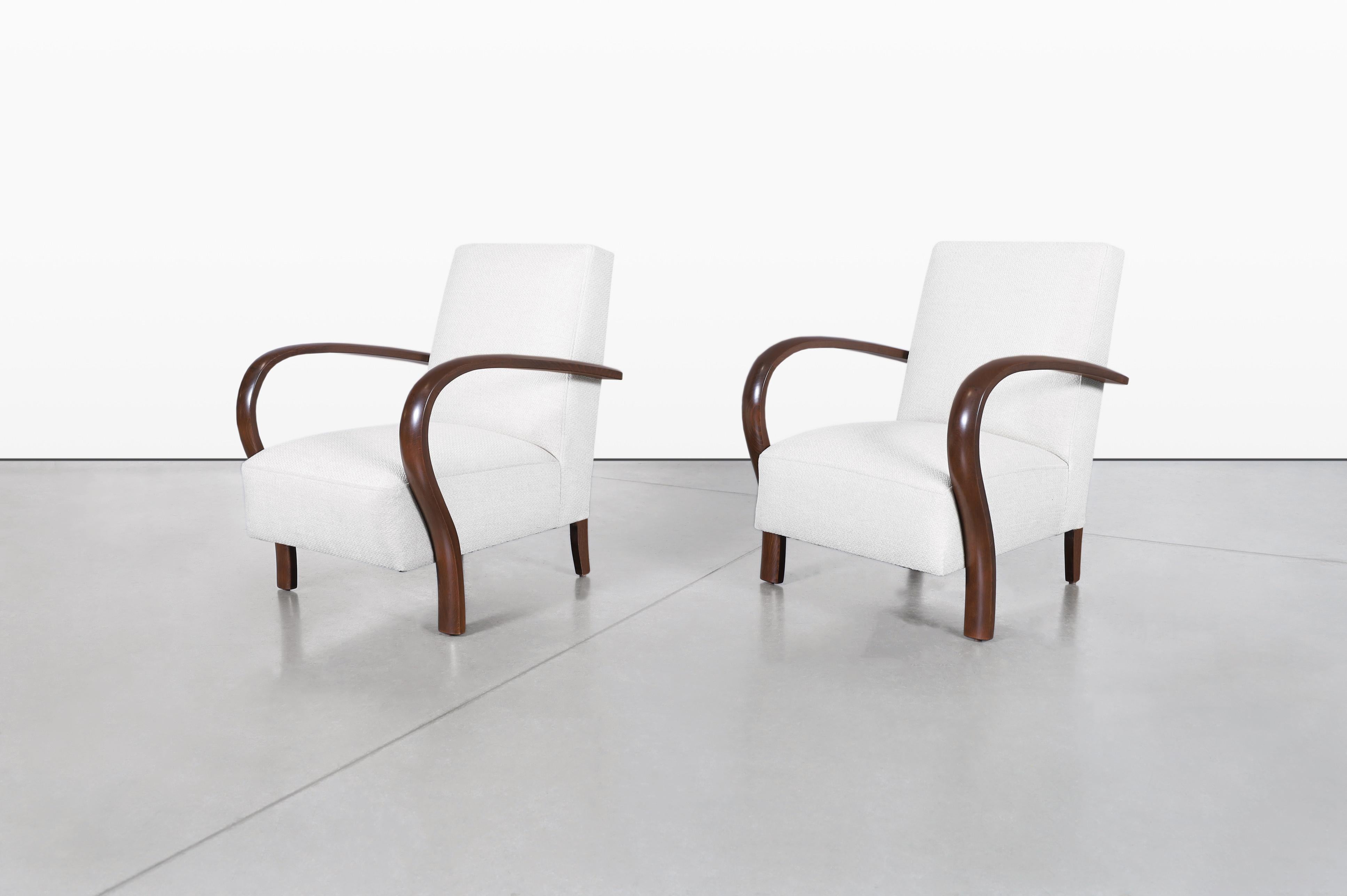 Vintage Art Deco Lounge Chairs, die Jindrich Halabala zugeschrieben werden (Tschechisch) im Angebot