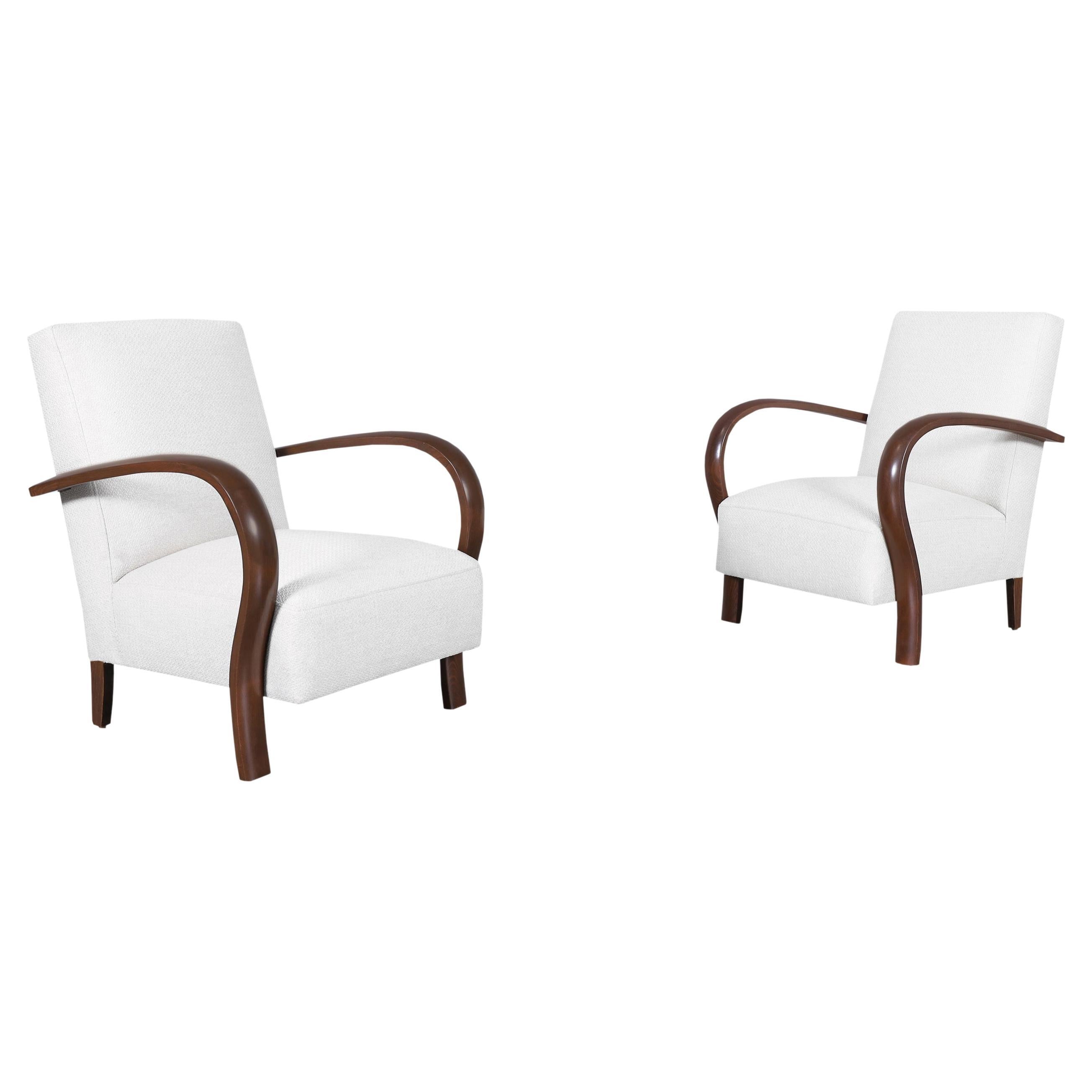 Vintage Art Deco Lounge Chairs Attributed to Jindrich Halabala