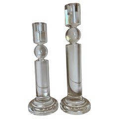 Vintage Art Deco Lucite Kerzenleuchter mit geometrischen Formen