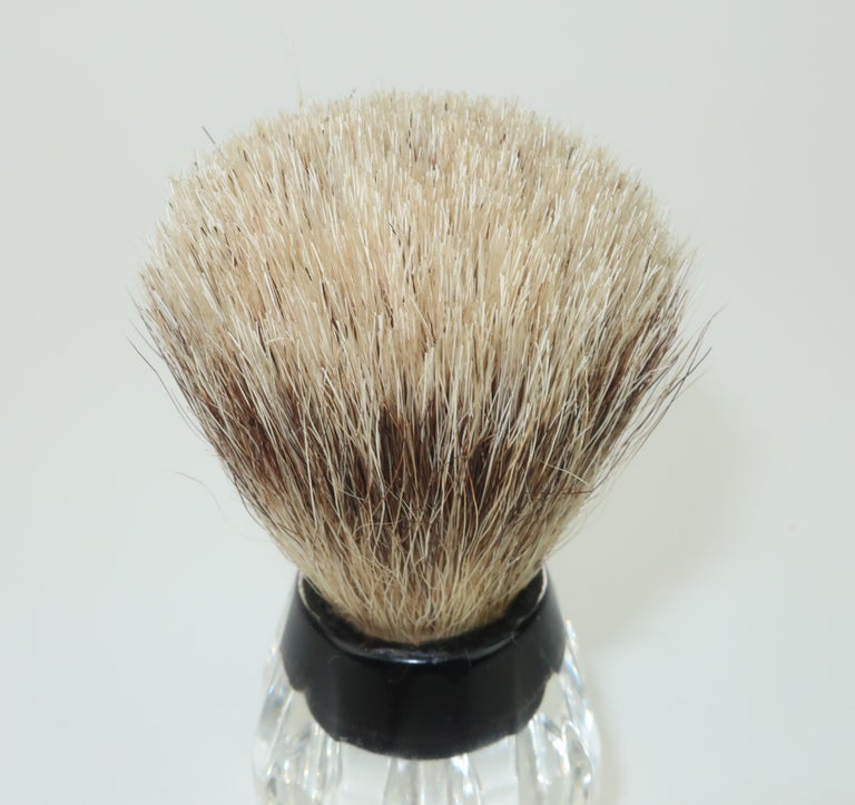 Vintage Art Deco Lucite Handled Shaving Brush For Sale at 1stDibs