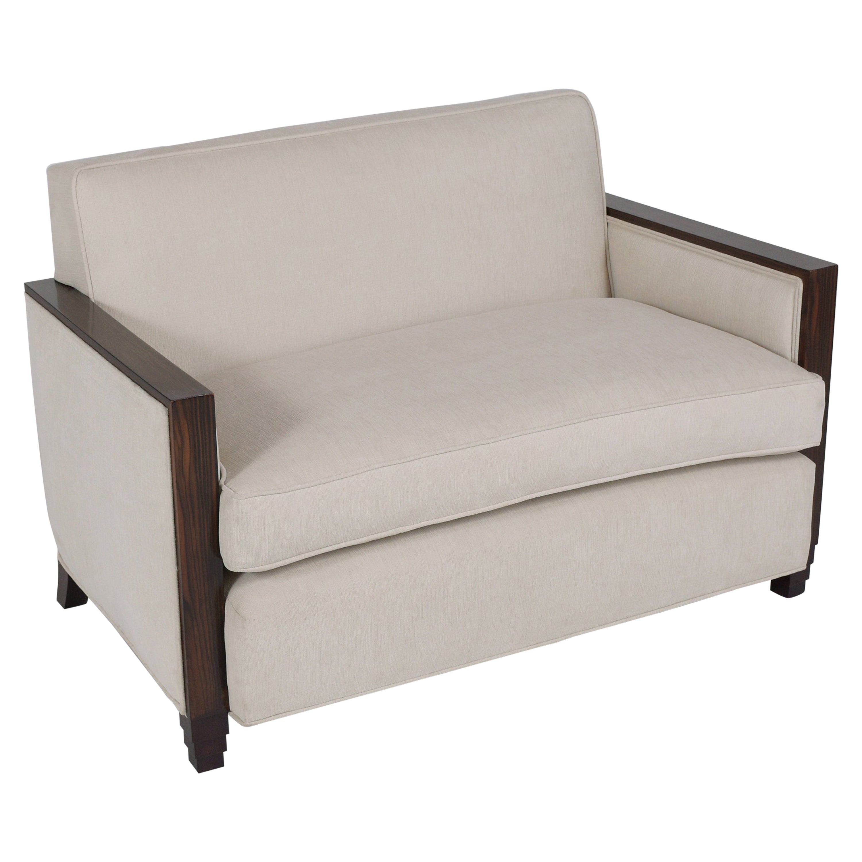Vintage Art-Deco Macassar Loveseat