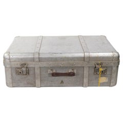 Vintage Art Deco Machine Age Riveted  Aluminum Suitcase