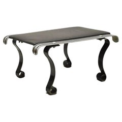 Vintage Art Deco Machine Age Wrought Iron Footstool Ottoman