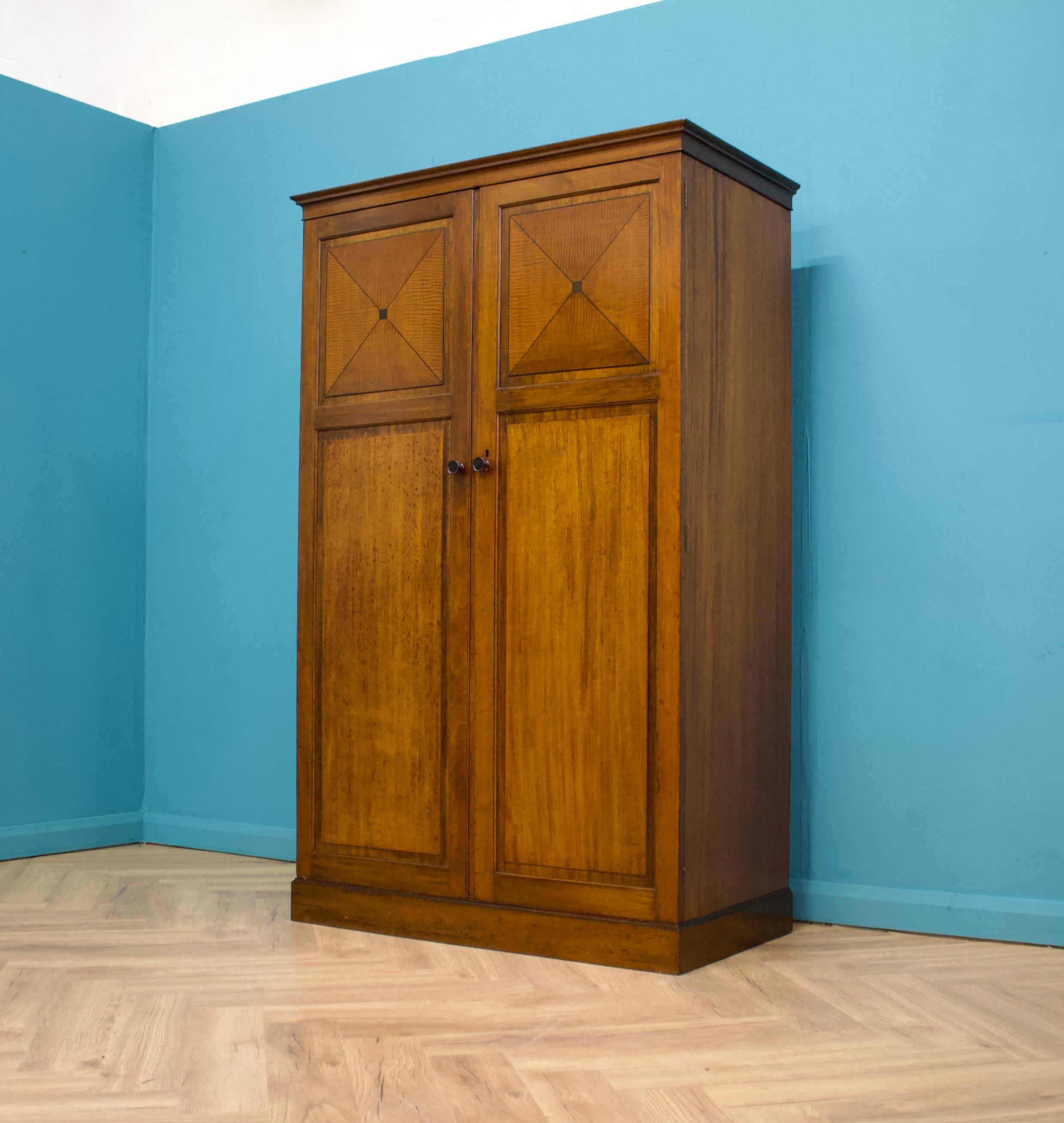 British Vintage Art Deco Mahogany Fitted Wardrobe from Heals & Son, 1930s