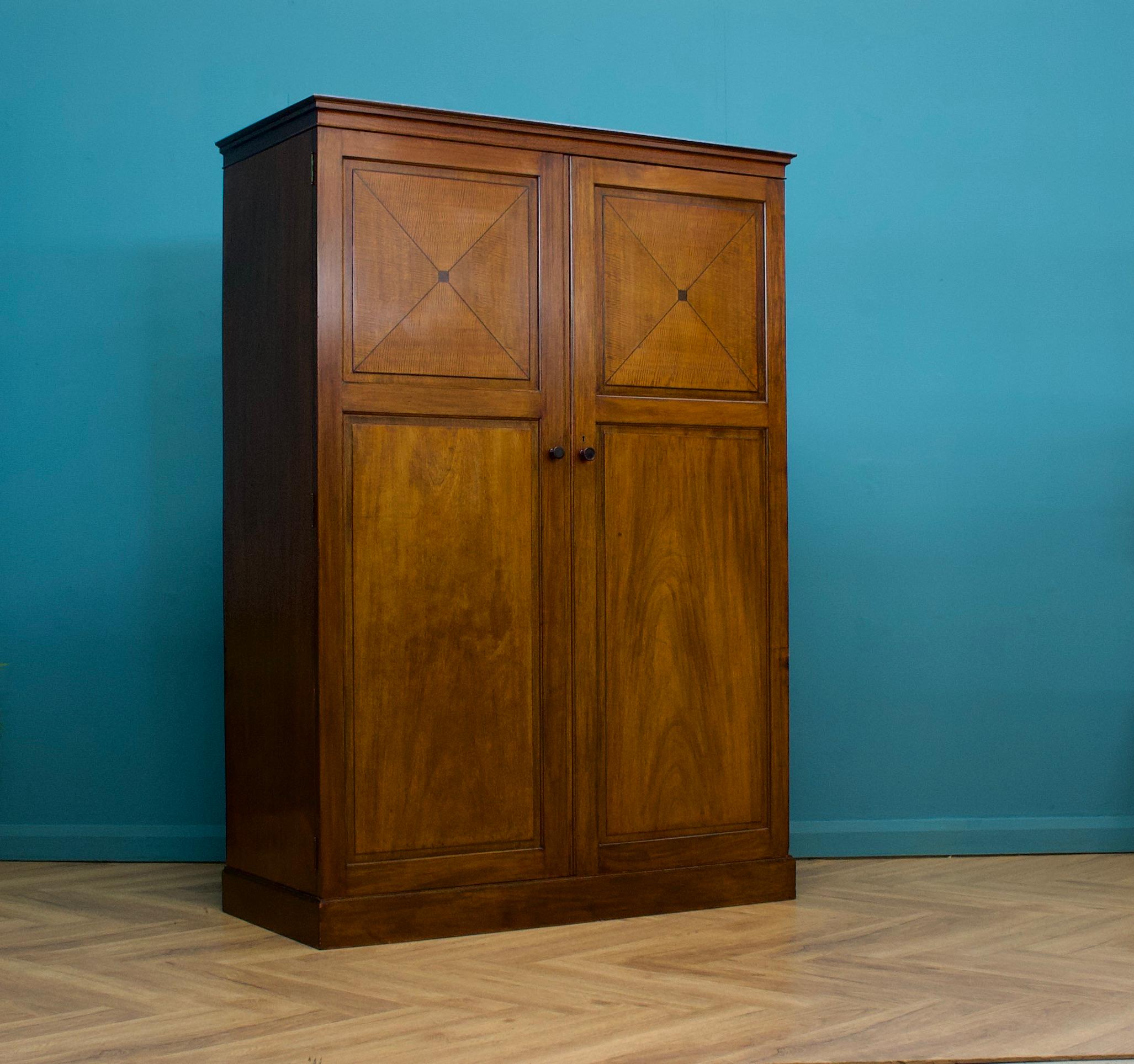 Vintage Art Deco Mahogany Fitted Wardrobe from Heals & Son, 1930s In Good Condition In South Shields, GB