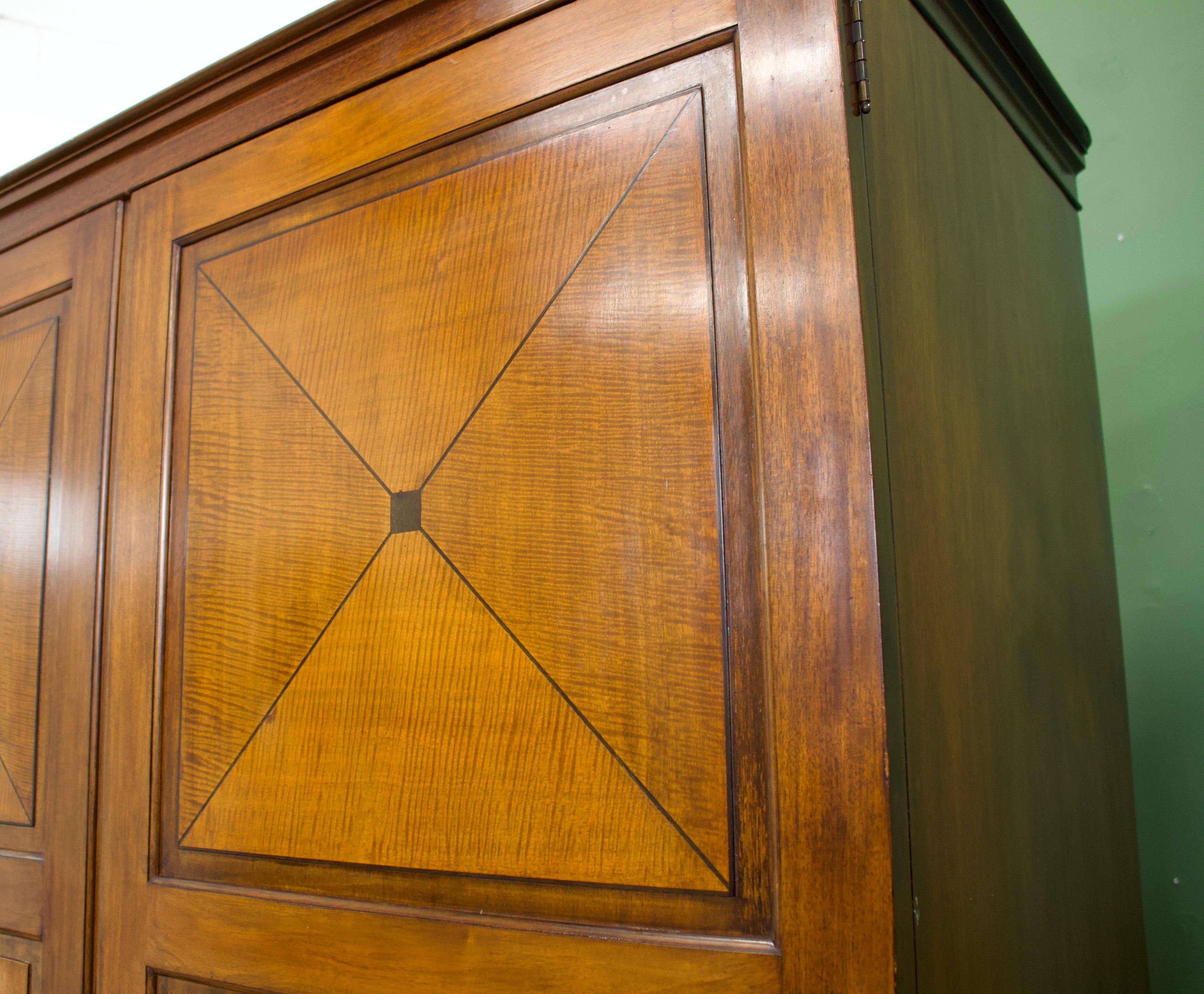 Vintage Art Deco Mahogany Fitted Wardrobe from Heals & Son, 1930s In Good Condition In South Shields, GB