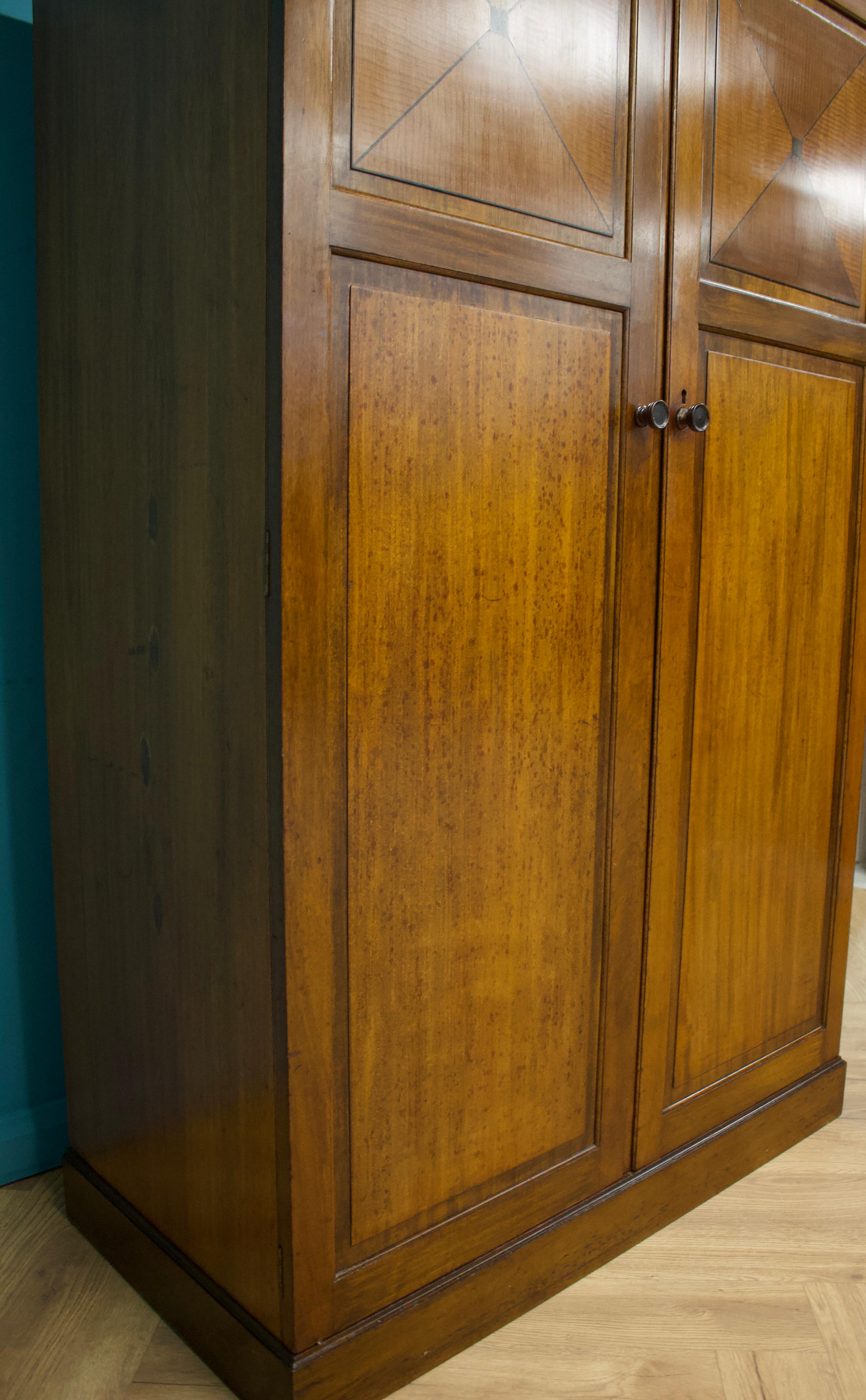 Wood Vintage Art Deco Mahogany Fitted Wardrobe from Heals & Son, 1930s