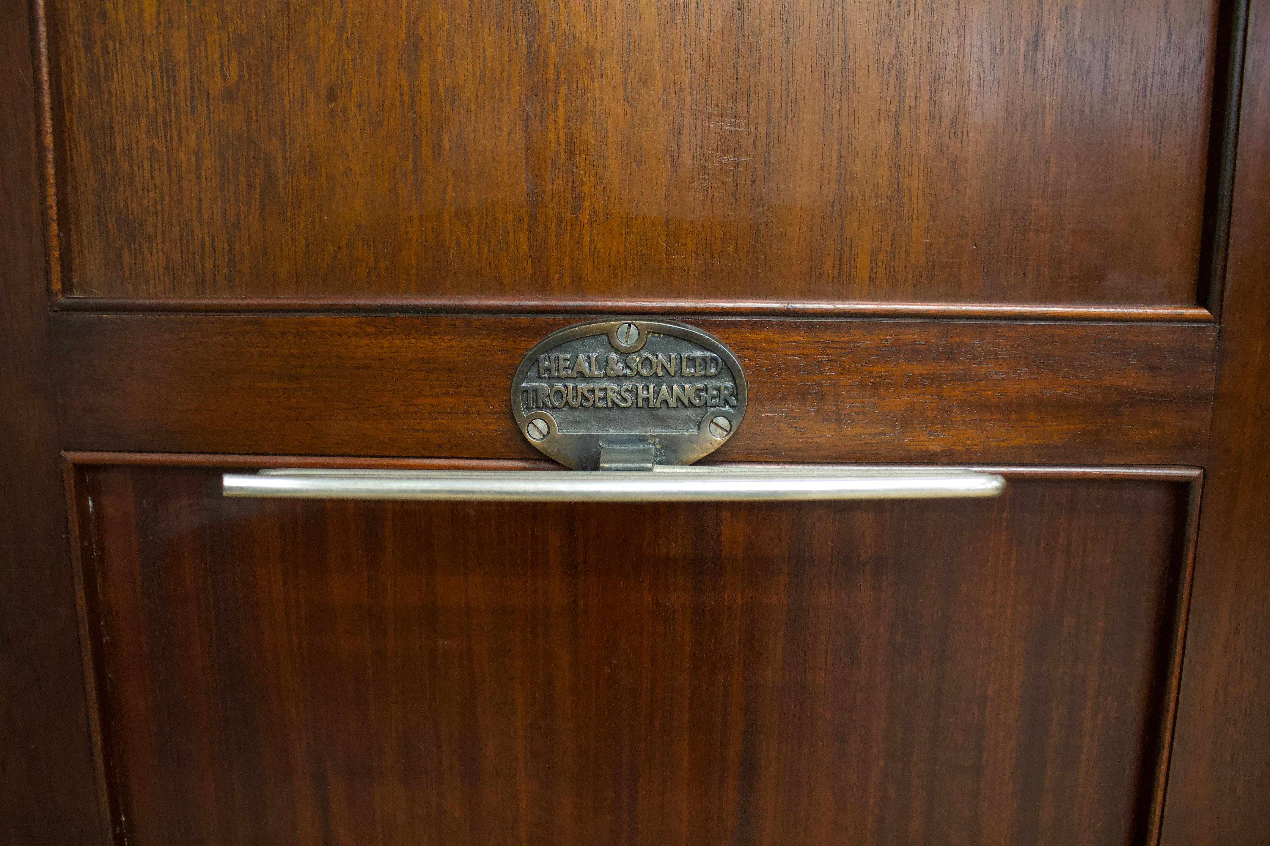 Vintage Art Deco Mahogany Fitted Wardrobe from Heals & Son, 1930s 1
