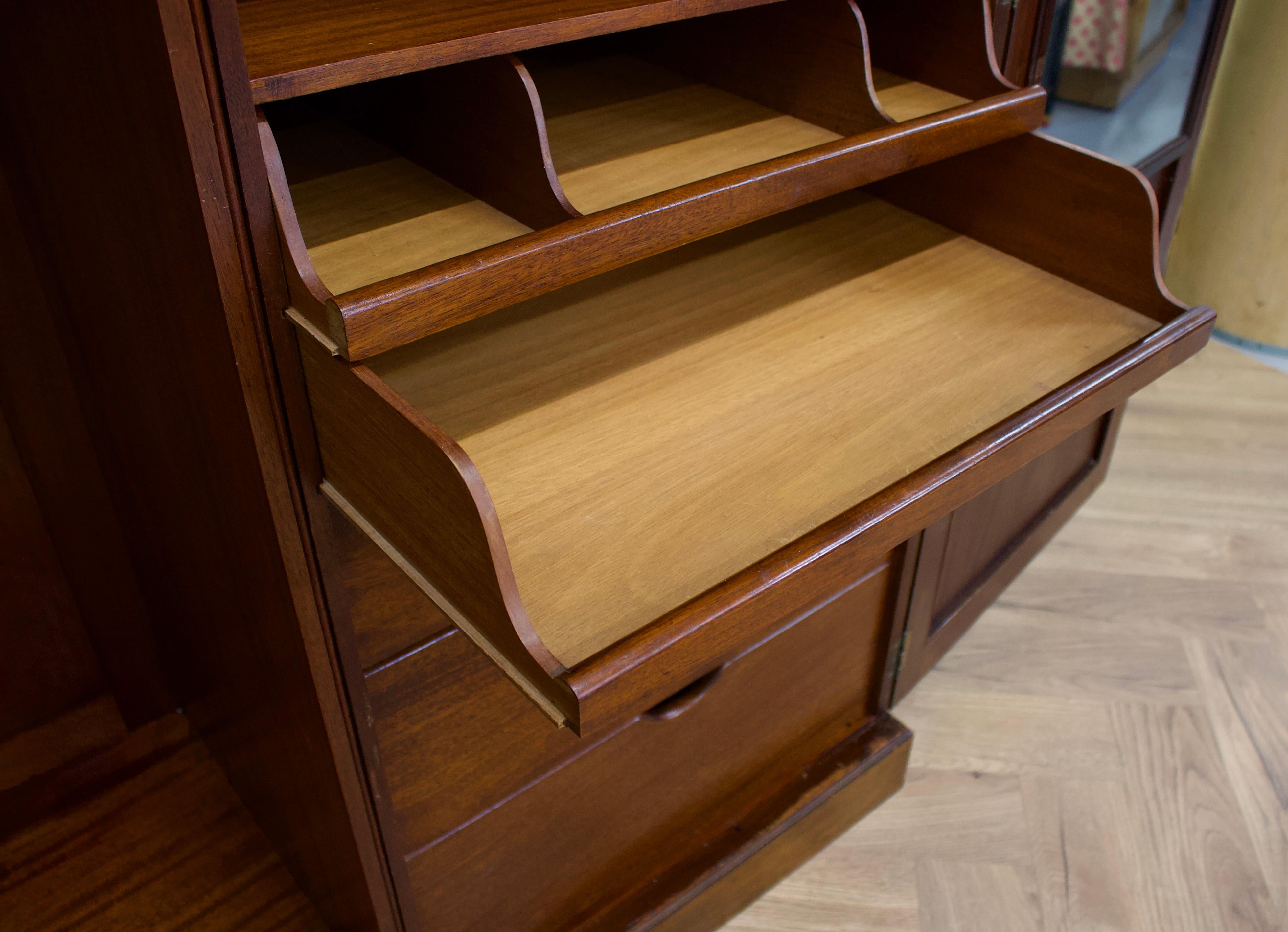 Wood Vintage Art Deco Mahogany Fitted Wardrobe from Heals & Son, 1930s