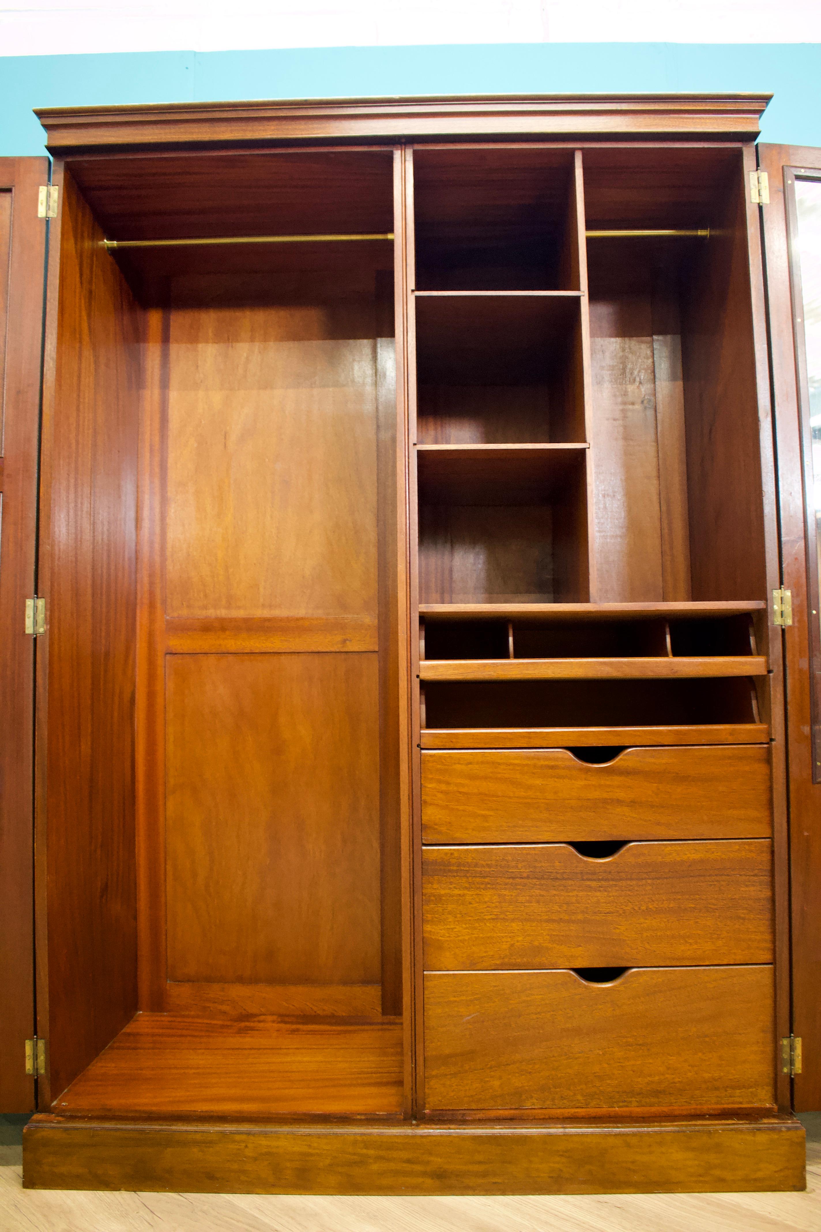 Vintage Art Deco Mahogany Fitted Wardrobe from Heals & Son, 1930s 2