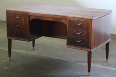 Vintage Art Deco Mahogany Writing Desk, Danish Mid-Century Modern, 1950s