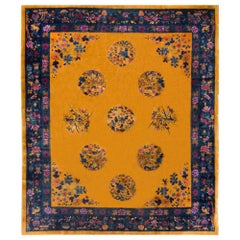 Chinesischer Vintage-Teppich aus Mandarin-Wolle im Art déco-Stil, ca. 1930, 12'5" x 14'7"