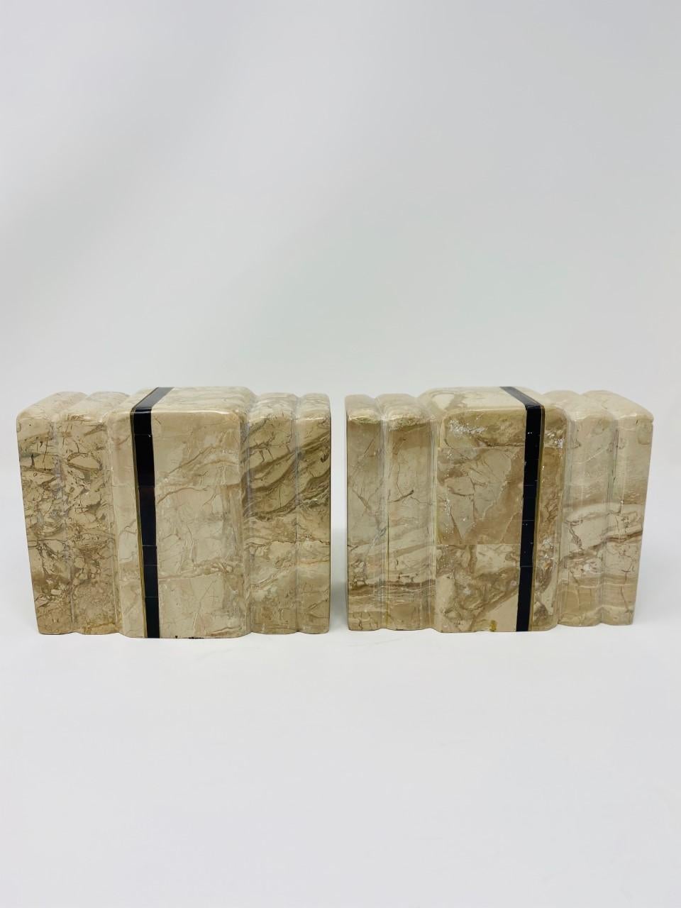 Vintage Art Deco Marble Bookends by Renoir For Sale 1