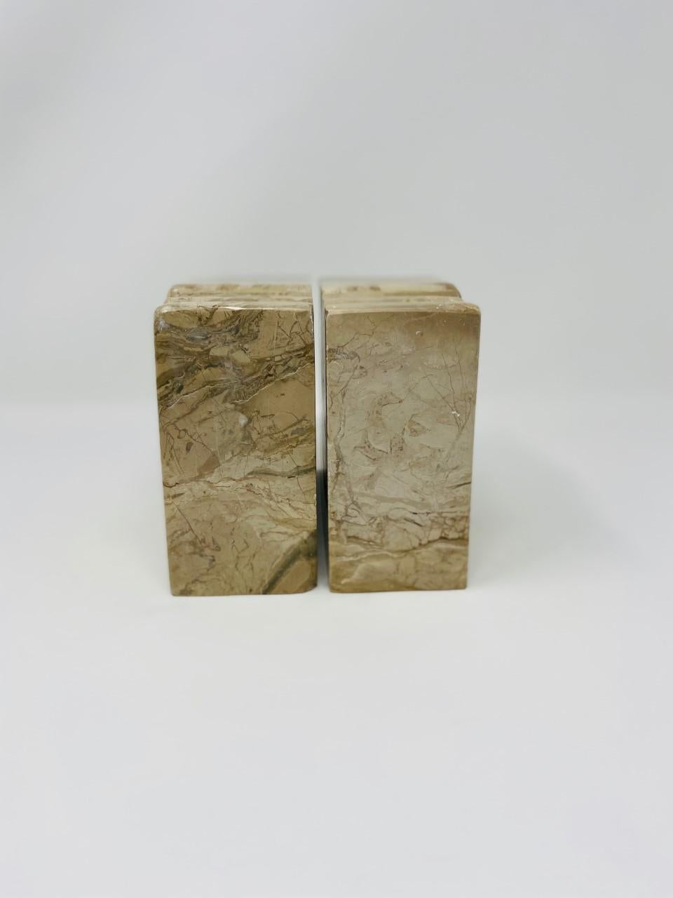 Vintage Art Deco Marble Bookends by Renoir For Sale 2