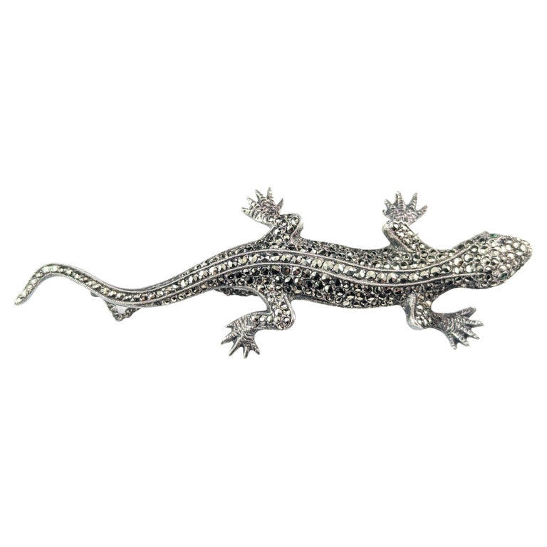 Spilla In Argento Sterling 925 Rotonda In Gemma Di Rodolite E Zaffiro