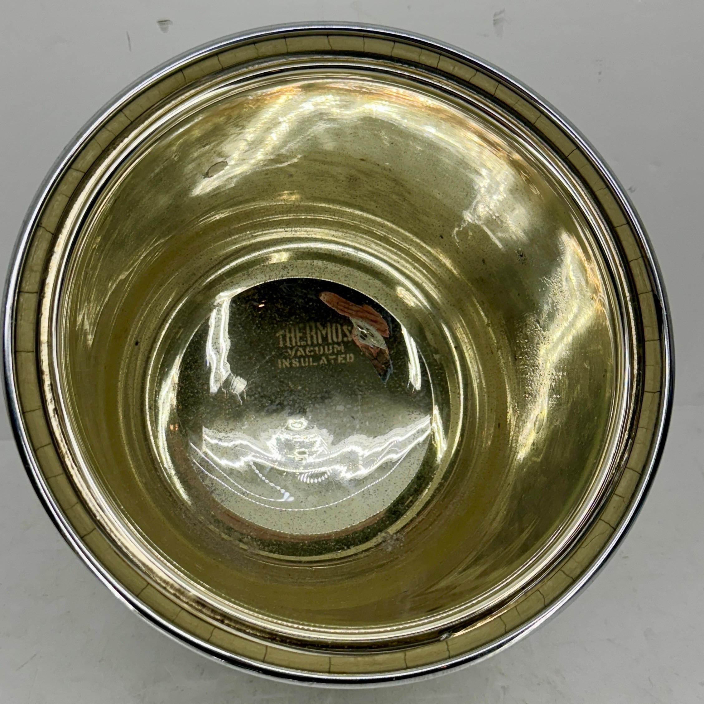 Seau à glace Art déco vintage en verre thermos mercuré modèle 1939  en vente 4