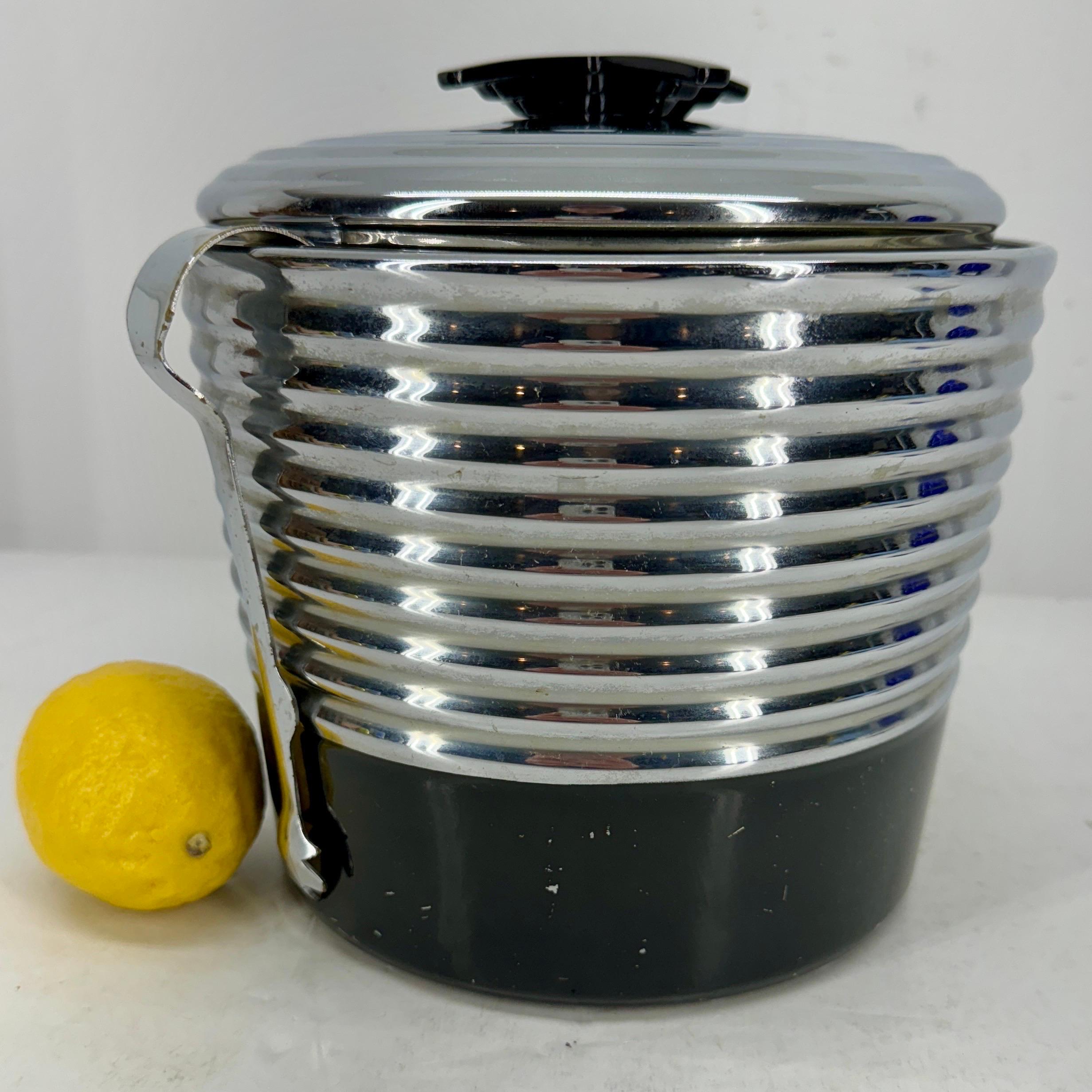Vintage Art Deco Mercury Thermos Glass Ice Bucket Model 1939  For Sale 7
