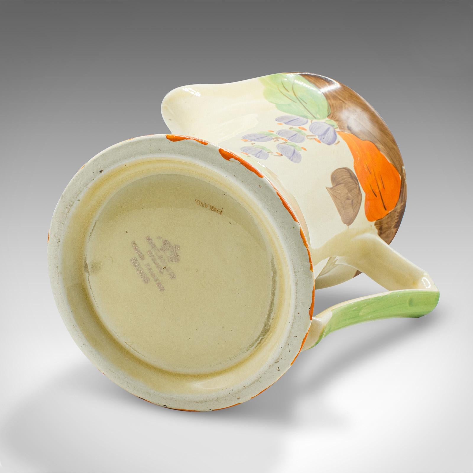 Vintage- Milchkrug im Art-déco-Stil, englisch, Keramikgießer, Milchkännchen, Wedchen, Deko-Dekor, um 1930 im Angebot 1