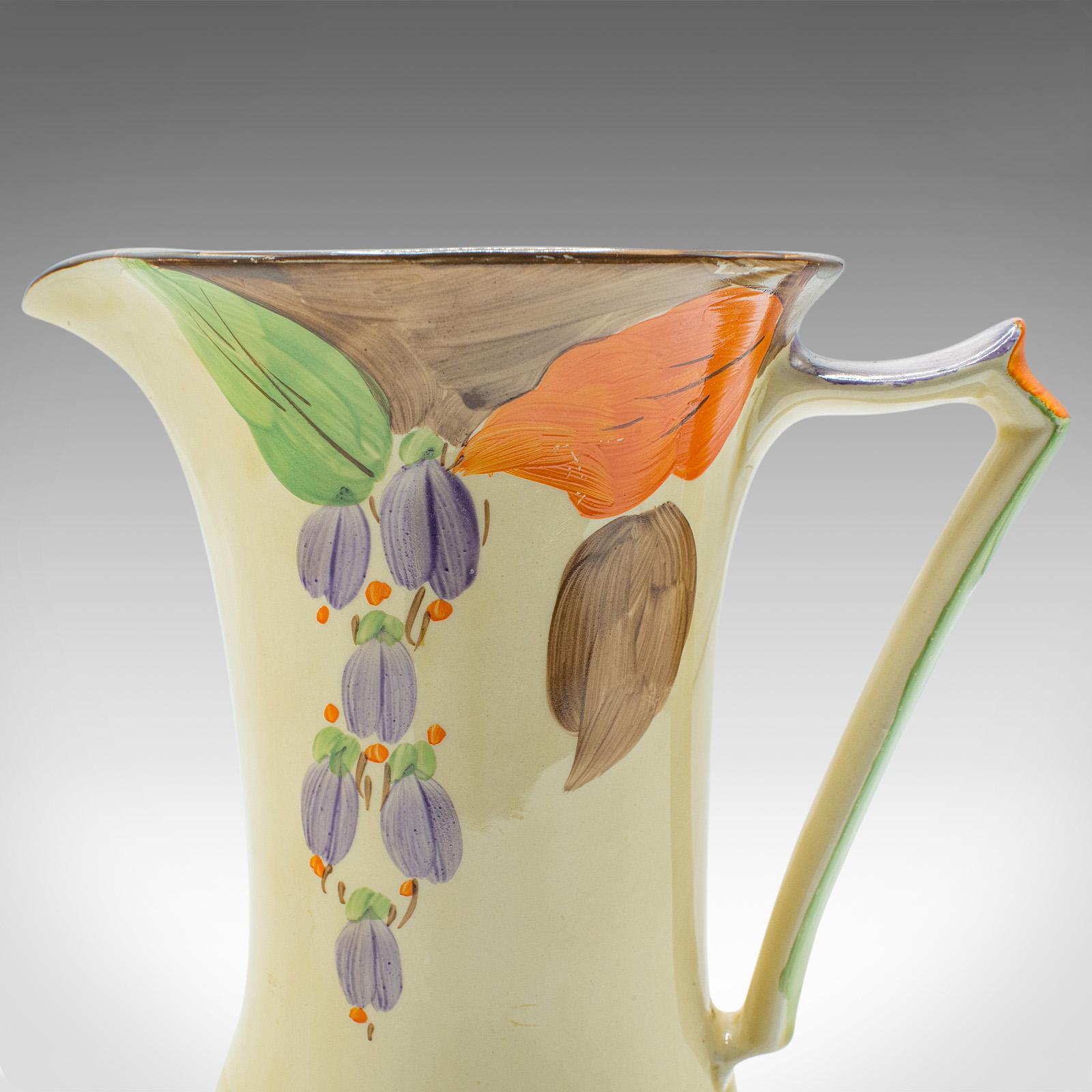 Vintage- Milchkrug im Art-déco-Stil, englisch, Keramikgießer, Milchkännchen, Wedchen, Deko-Dekor, um 1930 im Angebot 2