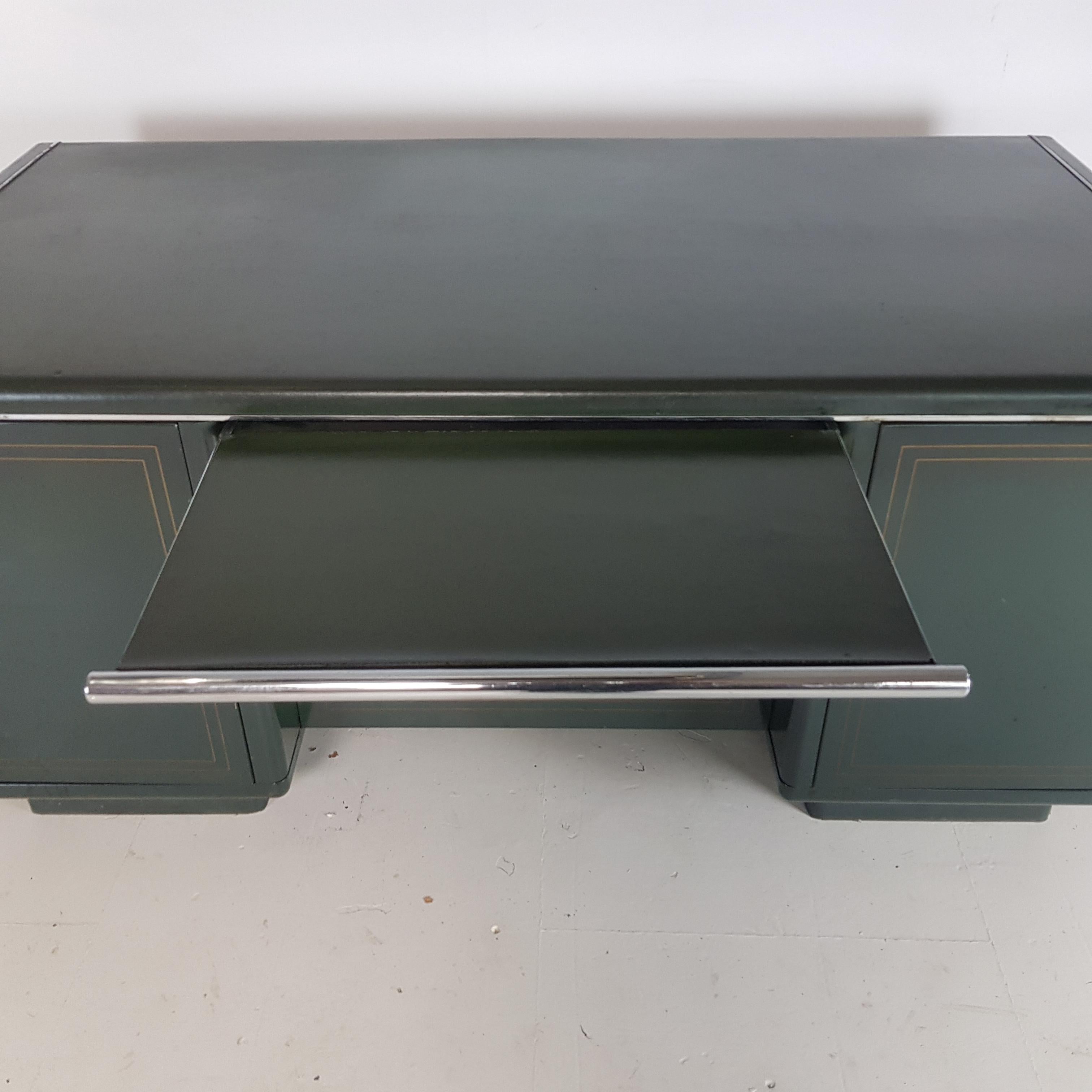 Vintage Art Deco Milner Double Pedestal Partners Steel Desk 6