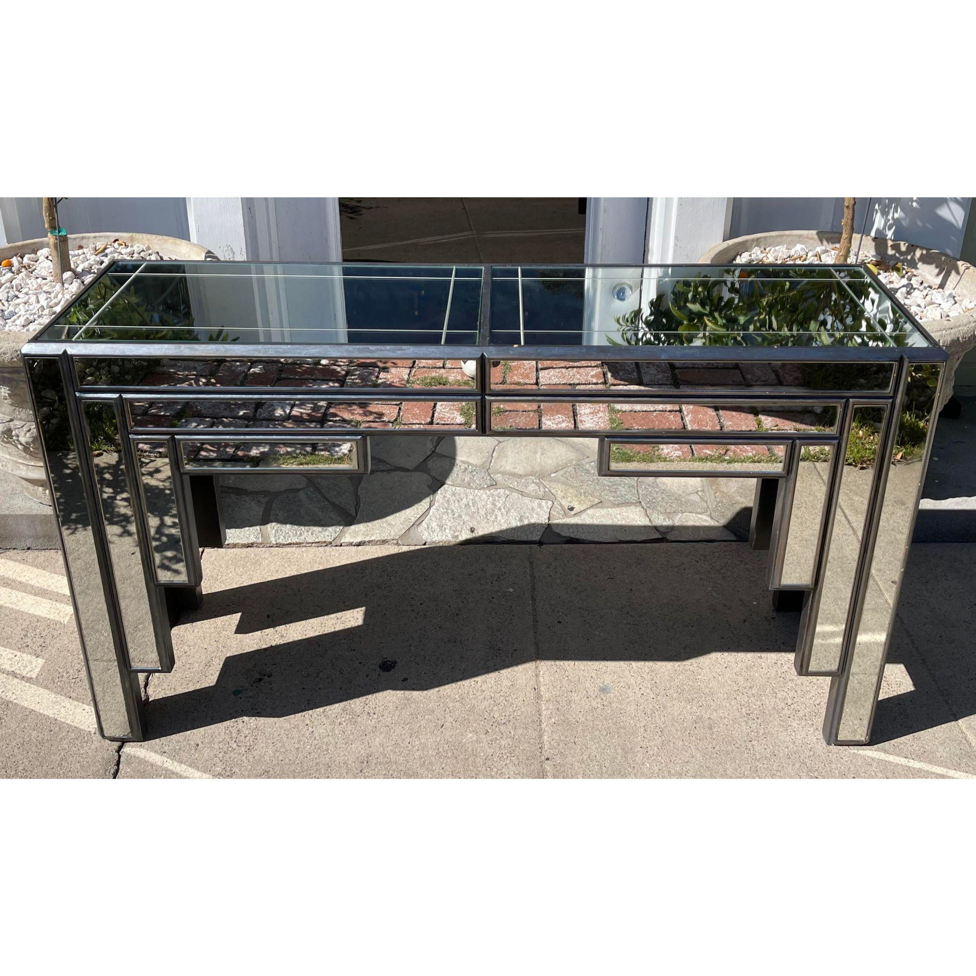 20th Century Vintage Art Deco Mirrored Theater Console Table