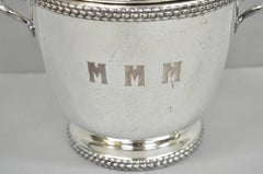 Vintage Art Deco Modern Versilbert Deckel Bar Eiskübel w / "MMM" Monogramm