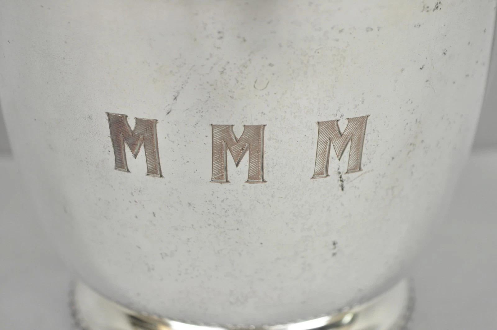 Inconnu Vintage Art Deco Modern Silver Plated Lidded Ice Bucket w/ 