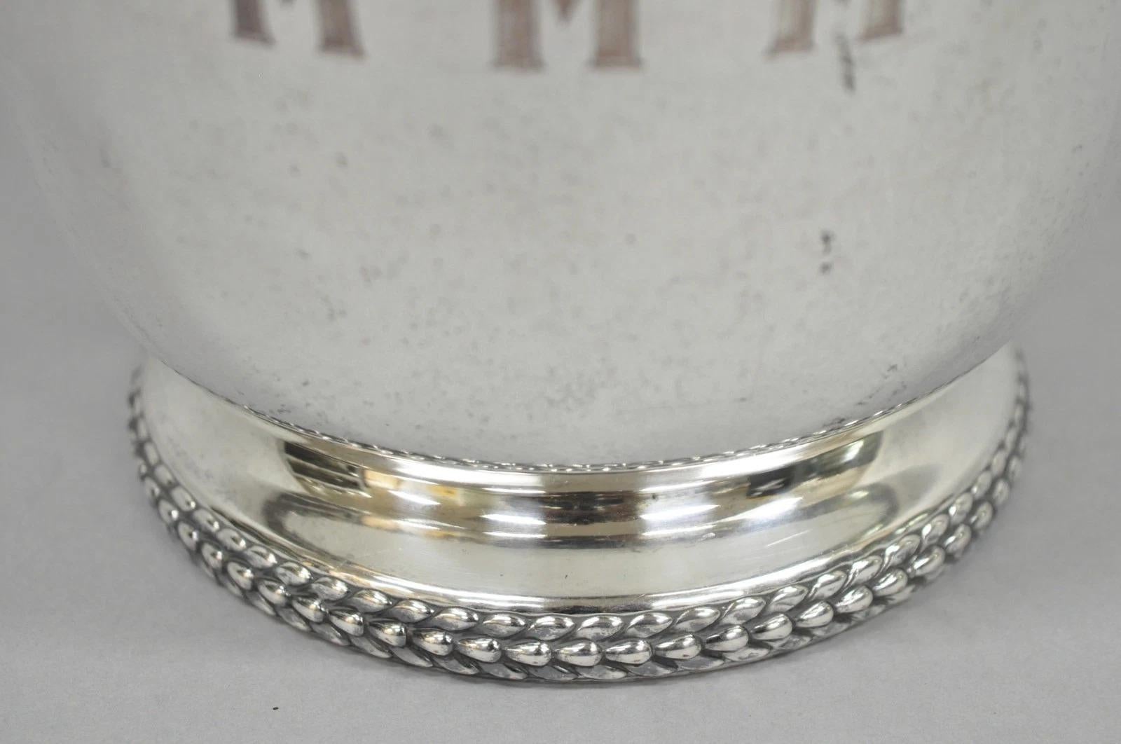 Vintage Art Deco Modern Silver Plated Lidded Ice Bucket w/ 