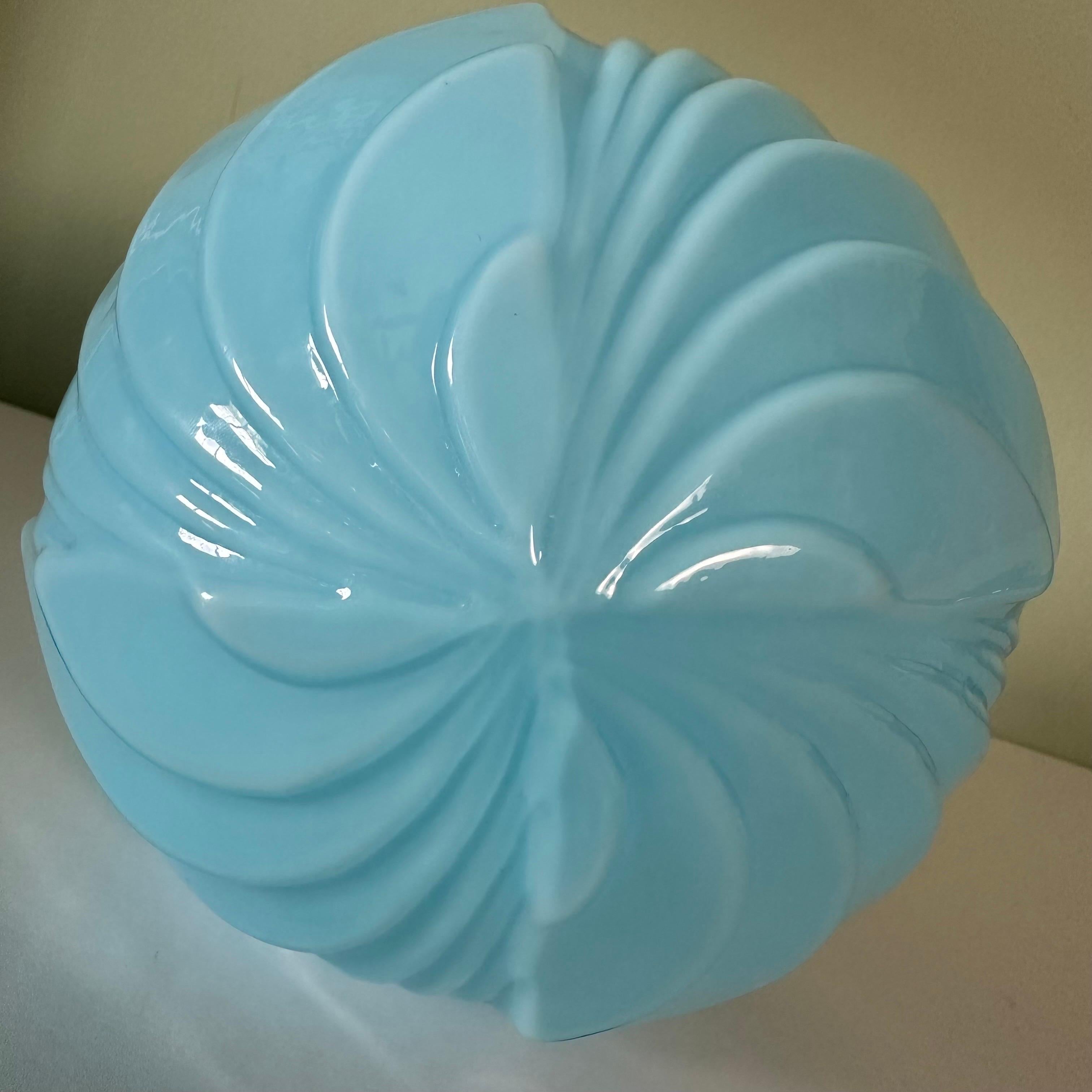 Plafonnier encastré Art Déco Moderniste Bleu Baby Blue en vente 3