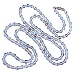 Vintage Art Deco Moonstone Bead Necklace