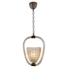 Vintage Art Deco Murano Pendant Fixture by Ercole Barovier