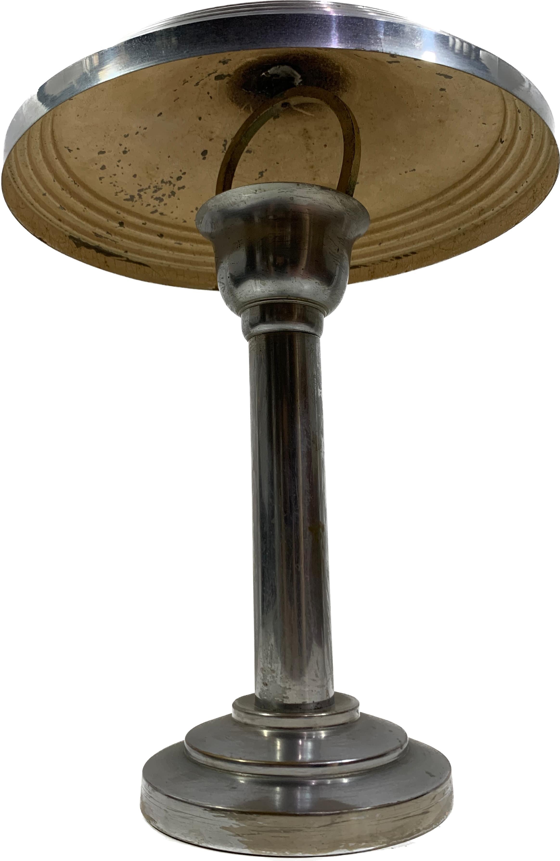 Vintage Art-Deco mushroom shape chromed table lamp 1