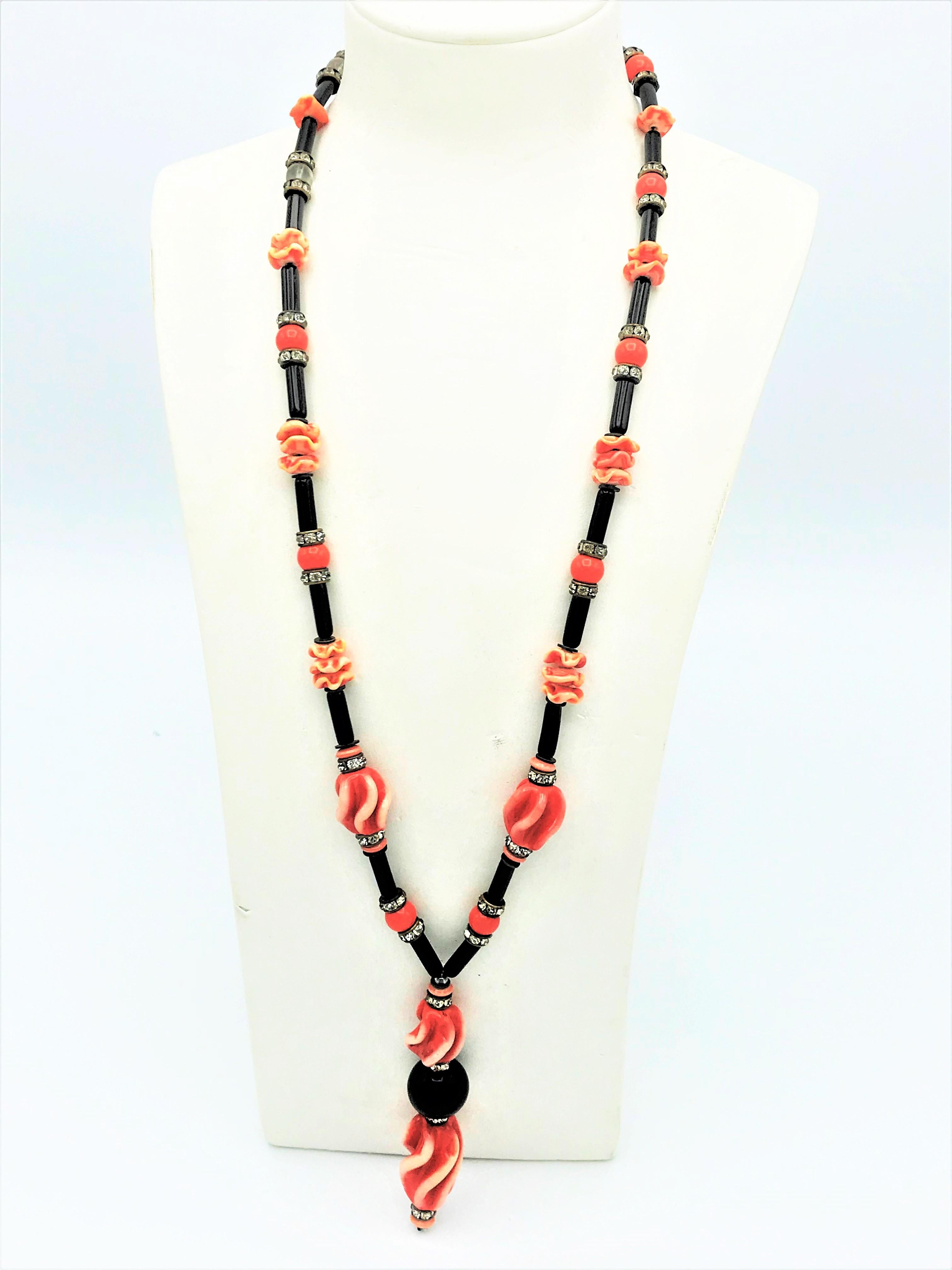 orange rhinestone necklace
