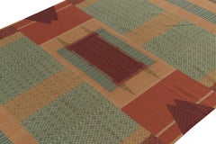 Vintage Art Deco Needlepoint Rug in Beige, Red Geometric Patterns by Rug & Kilim