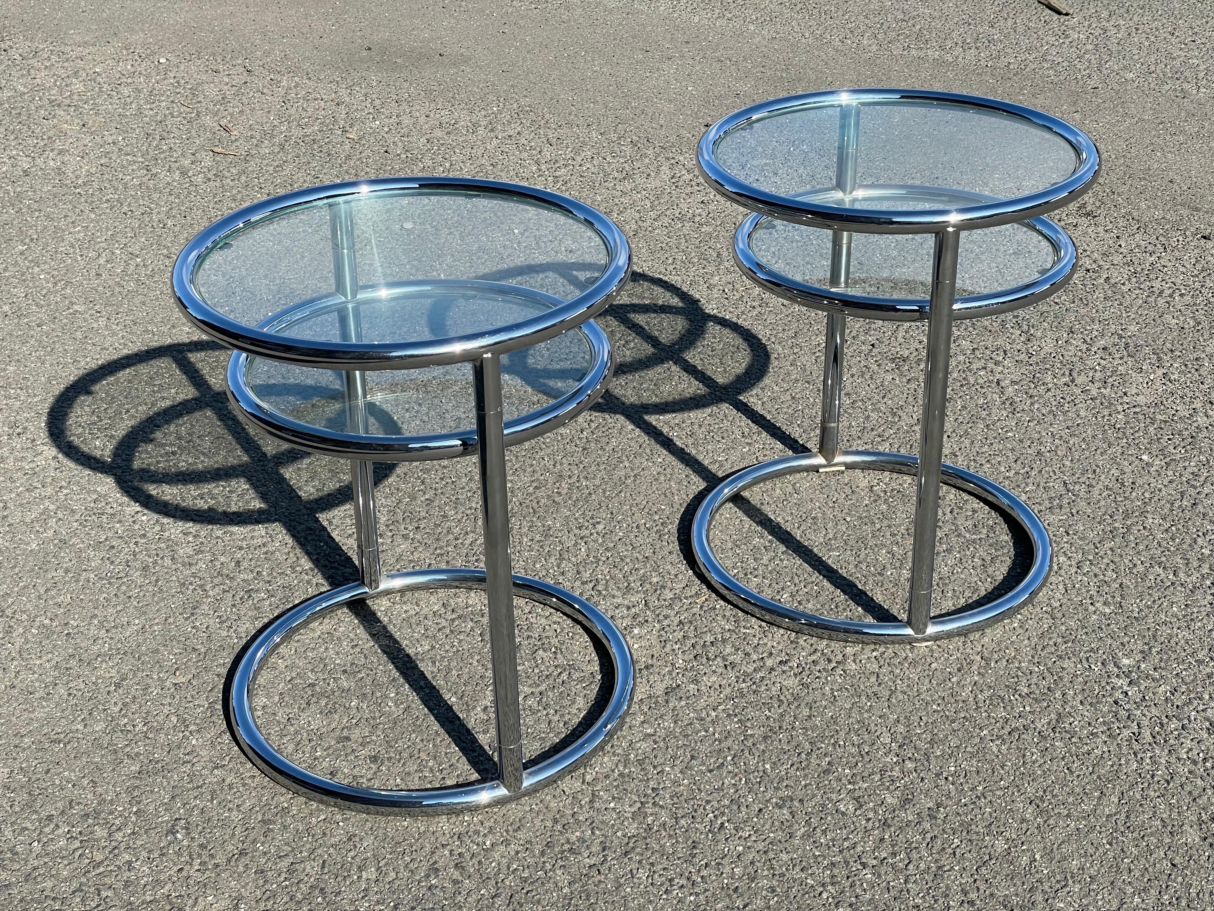 Chrome Vintage morex Art Deco Nightstands from 1980s, Italy For Sale