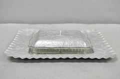 Vintage Art Deco Nouveau Hammered Aluminum Vegetable Relish Serving Platter Tray