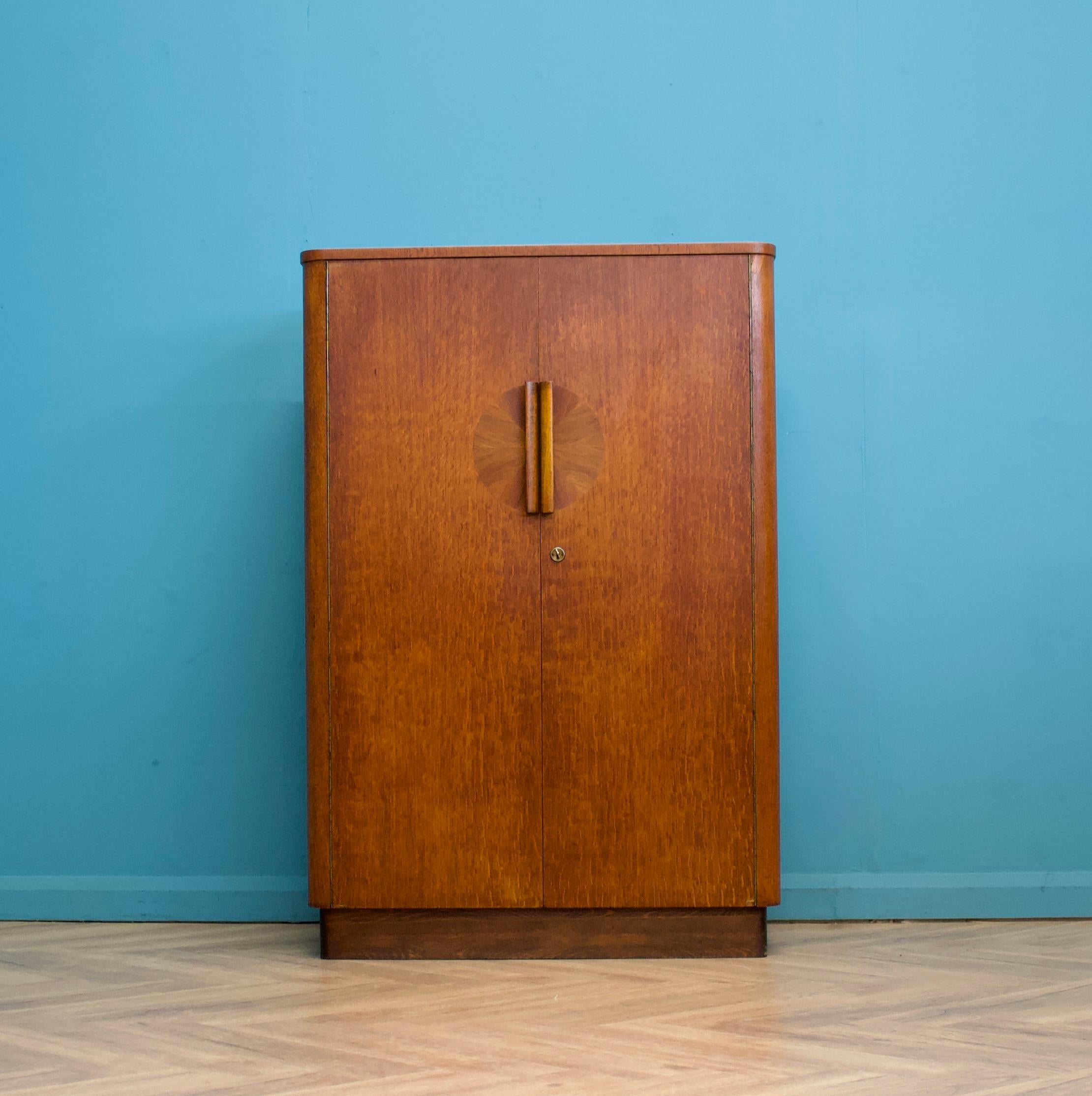 Britannico Armadio compatto in Oak d'epoca Art Deco, anni 30 in vendita